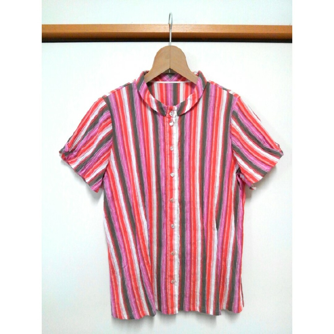 Noi-ditta バンドカラーシャツ レディースのトップス(シャツ/ブラウス(半袖/袖なし))の商品写真