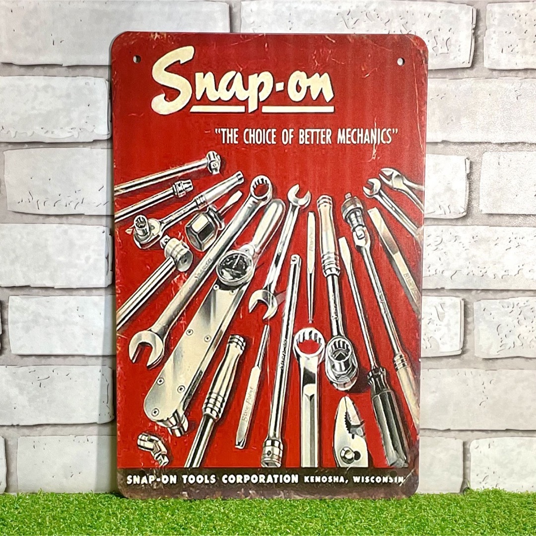 220番】スナップオン(Snap-on) ツール 工具 レンチ ブリキ看板の通販