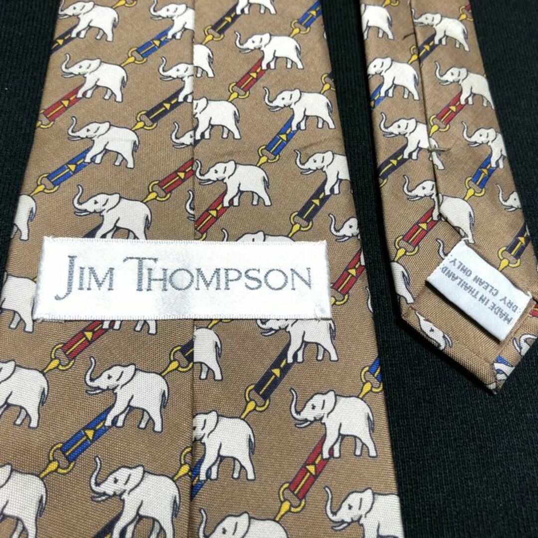 Jim Thompson(ジムトンプソン)のジムトンプソン エレファント ライトブラウン ネクタイ A106-O16 メンズのファッション小物(ネクタイ)の商品写真