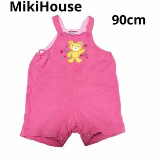 ミキハウス(mikihouse)のMikiHouse ミキハウス　レトロ　ピンクロンパース サロペット　90cm(その他)