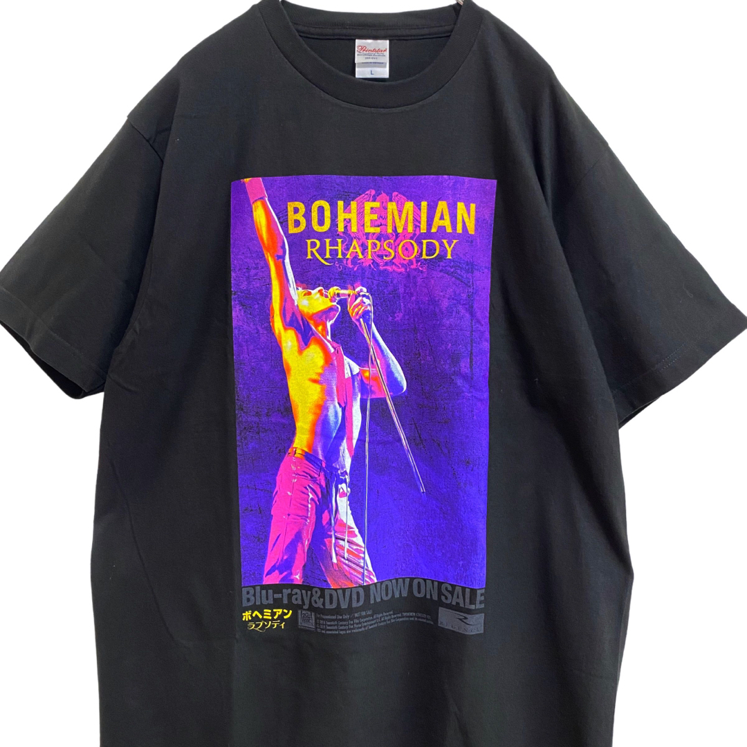 【レア】クイーン ボヘミアンラプソディ Tシャツ メンズ L 黒 古着 メンズのトップス(Tシャツ/カットソー(半袖/袖なし))の商品写真