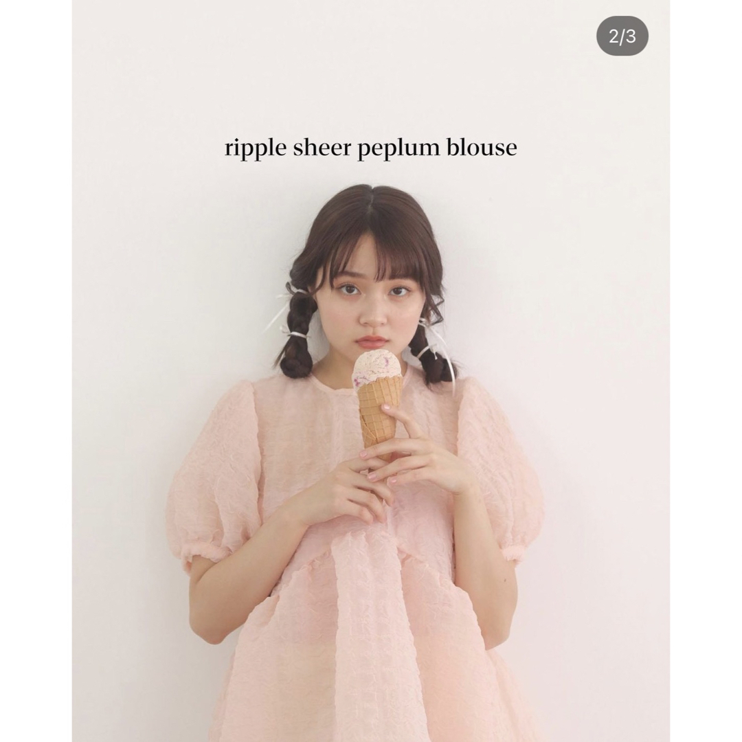 muguet ripple sheer peplum blouseの通販 by ya's shop｜ラクマ