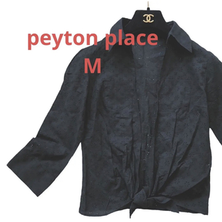 ペイトンプレイス(Peyton Place)の美品peytonplaceペイトンプレイス黒ブラックレースシャツブラウス♡M(シャツ/ブラウス(長袖/七分))