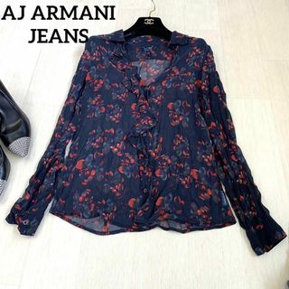 アルマーニジーンズ(ARMANI JEANS)のアルマーニジーンズ　AJ ARMANI JEANS 花柄ブラウス　レディース(シャツ/ブラウス(長袖/七分))