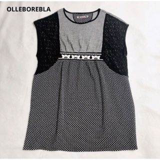 アルベロベロ(ALBEROBELLO)のOLLEBOREBLA アルベロベロ　ドット　レース　ワンピース　ぶたさん(ひざ丈ワンピース)