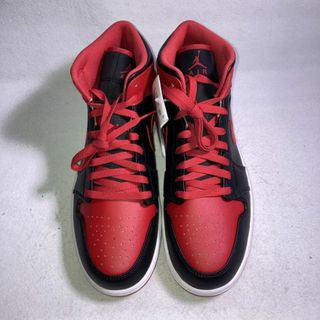 NIKE - エアジョーダン1 MID 黒 赤 白 28cm 箱付きの通販 by ...