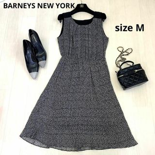 バーニーズニューヨーク(BARNEYS NEW YORK)のバーニーズニューヨーク　レディース　膝丈　シフォンワンピース　M ドット　フレア(ロングワンピース/マキシワンピース)