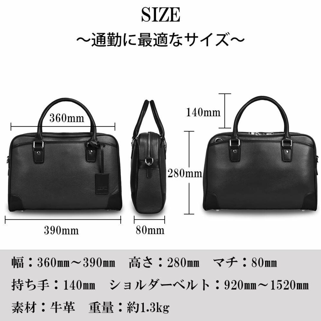 ボルチット ビジネスバッグ メンズ 本革 牛革 2way 自立 13.3インチ の ...