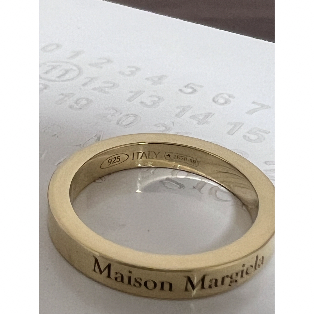 新品 メゾンマルジェラ ゴールド リング 指輪 9.5号 ロゴ刻印 S925