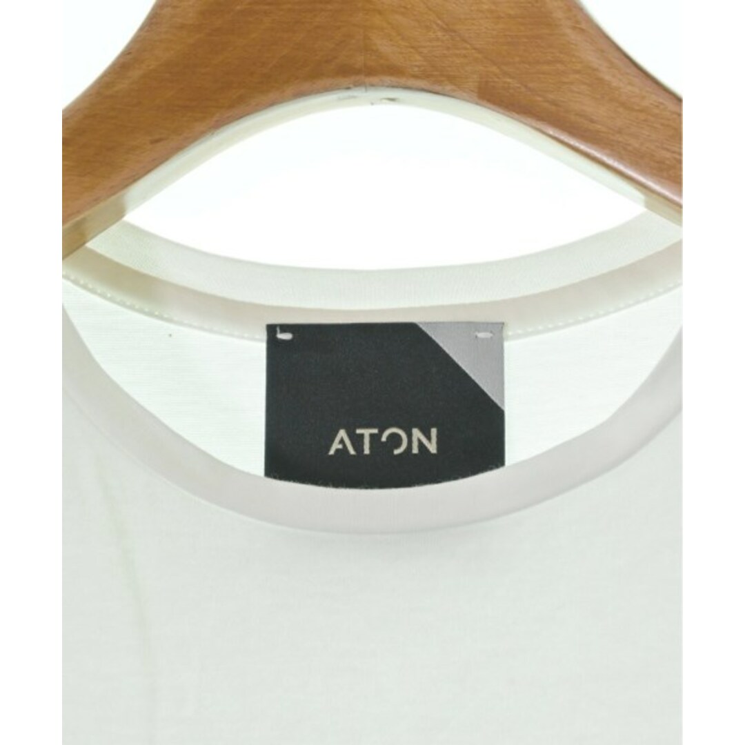 ATON(エイトン)のATON エイトン ノースリーブ 2(M位) 白 【古着】【中古】 レディースのトップス(タンクトップ)の商品写真