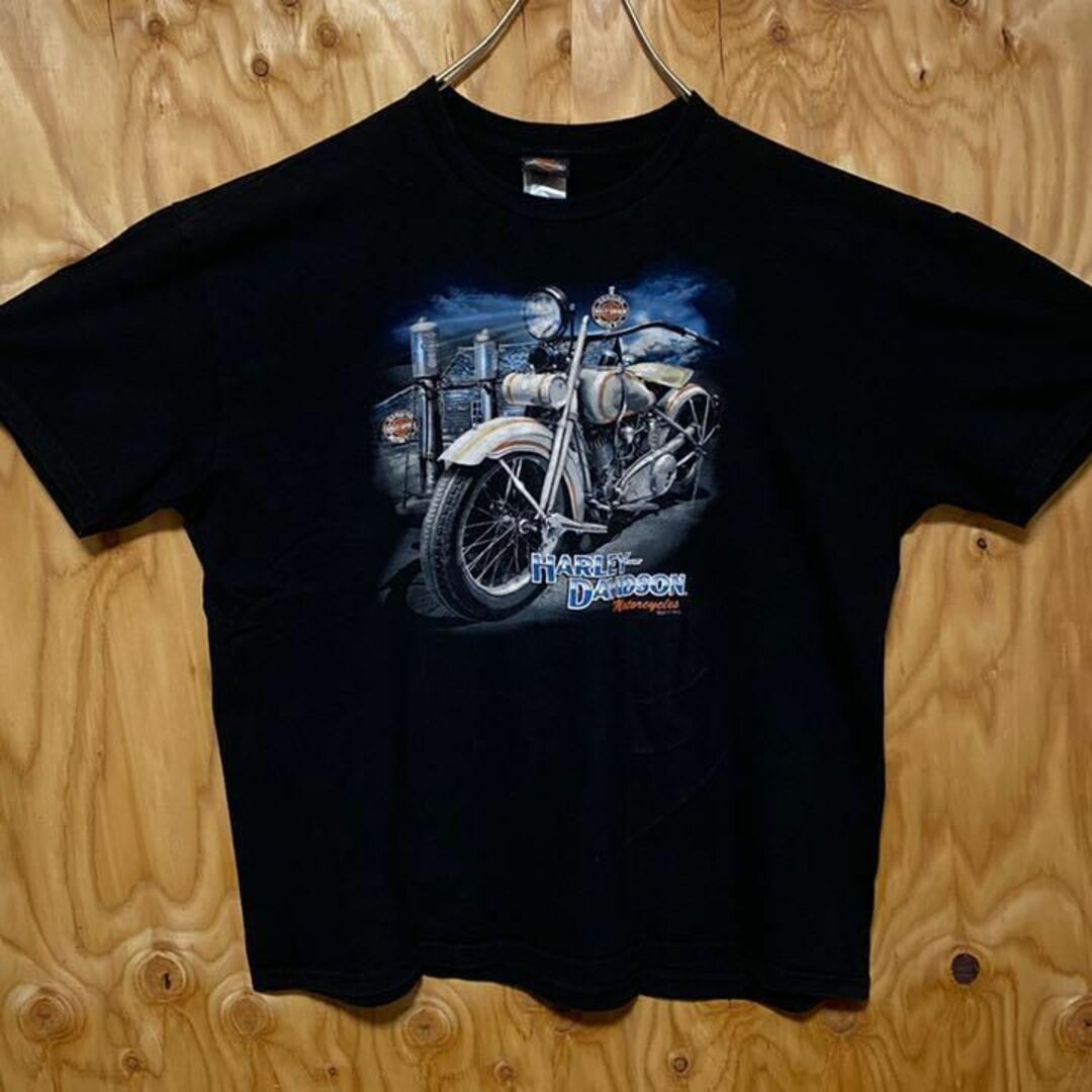 90s 半袖 ハーレー ダビッドソン デカロゴ バイク Tシャツ ブラック 黒