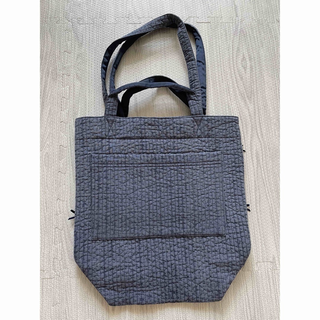 専用　gypsohila picnic bag(M)ネイビー リボンバッグ 3