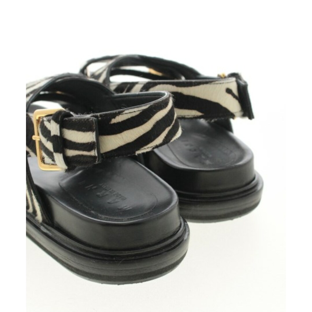 Marni(マルニ)のMARNI マルニ サンダル EU38(24.5cm位) 黒x白(ゼブラ) 【古着】【中古】 レディースの靴/シューズ(サンダル)の商品写真