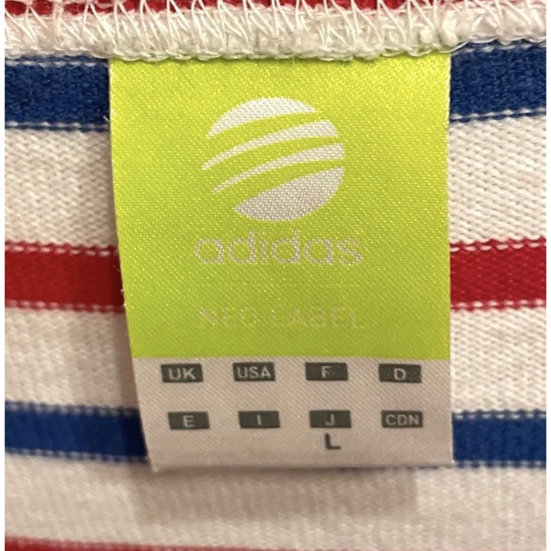 adidas(アディダス)の【★美品★】adidas ボーダー　薄手　七部袖Tシャツ　レディースL メンズのトップス(Tシャツ/カットソー(七分/長袖))の商品写真