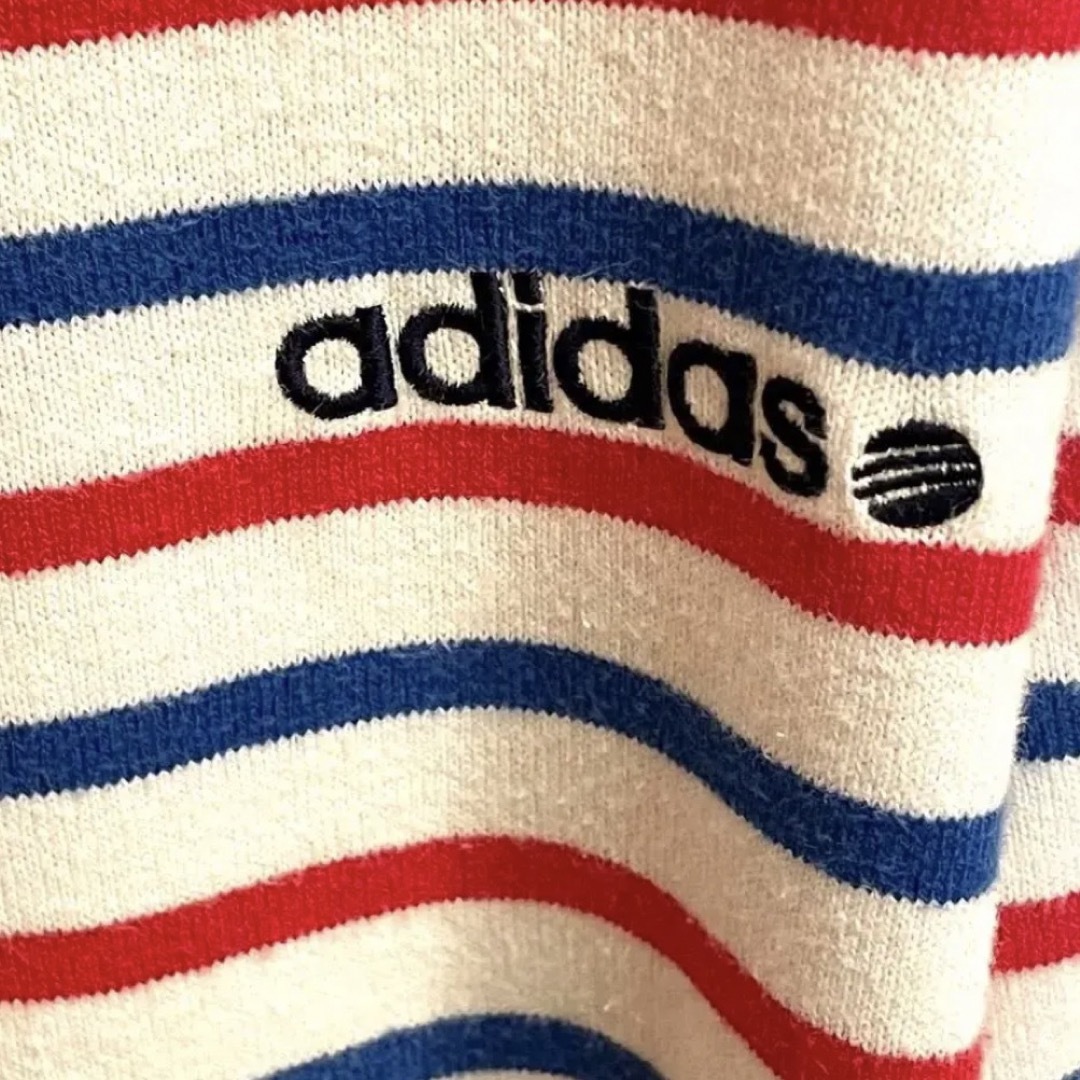 adidas(アディダス)の【★美品★】adidas ボーダー　薄手　七部袖Tシャツ　レディースL メンズのトップス(Tシャツ/カットソー(七分/長袖))の商品写真