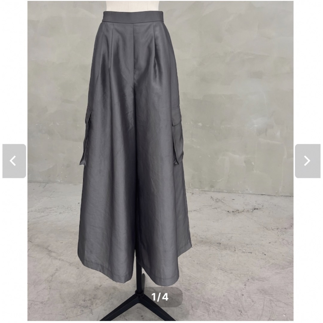 POLYESTER100%裏地Lig.  wide cargo pants/ gray
