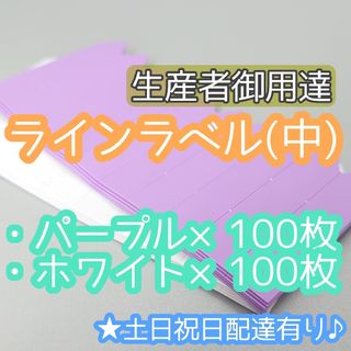 ラインラベル 中 200枚白紫 園芸ラベル カラーラベル 多肉植物 朝顔 ビオラ(その他)