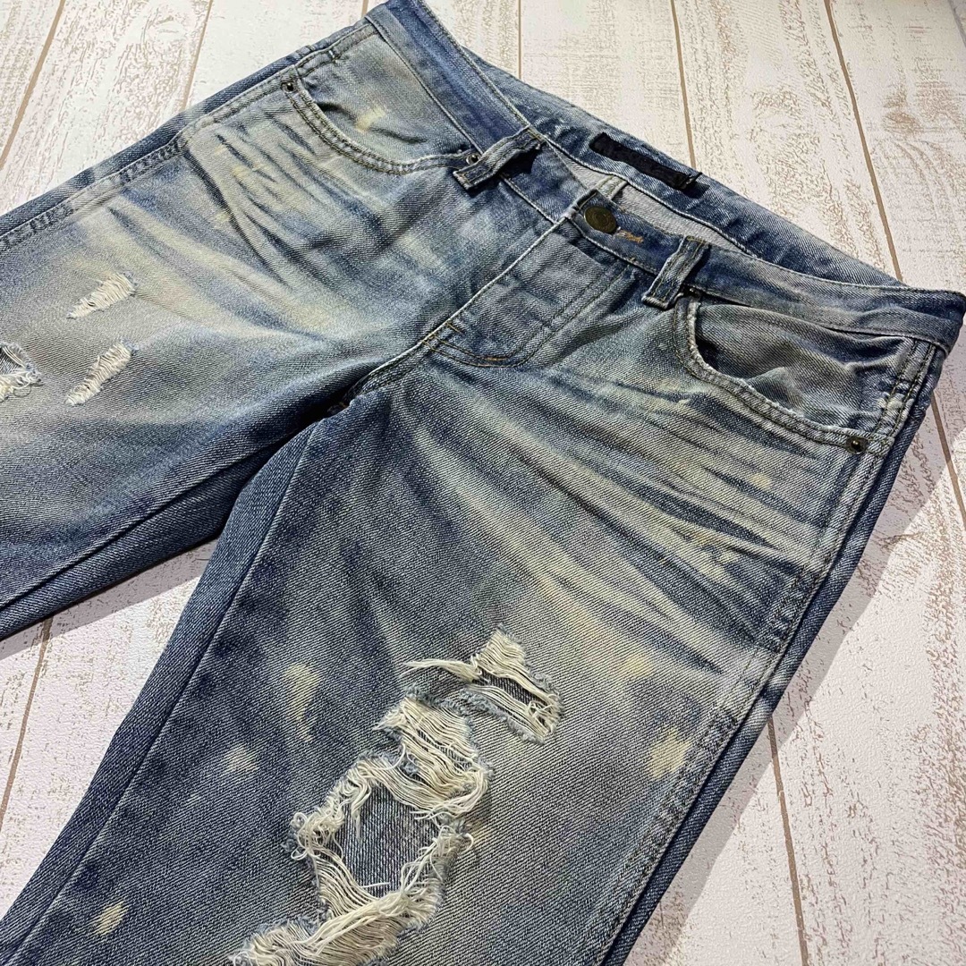 FUGA】フーガ クラッシュ加工 フレアデニムパンツ ブーツカット 44