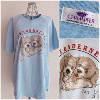 CHAMPFER/犬Tシャツ LLサイズ メンズ&レディース ゆるだぼ系(Tシャツ(半袖/袖なし))