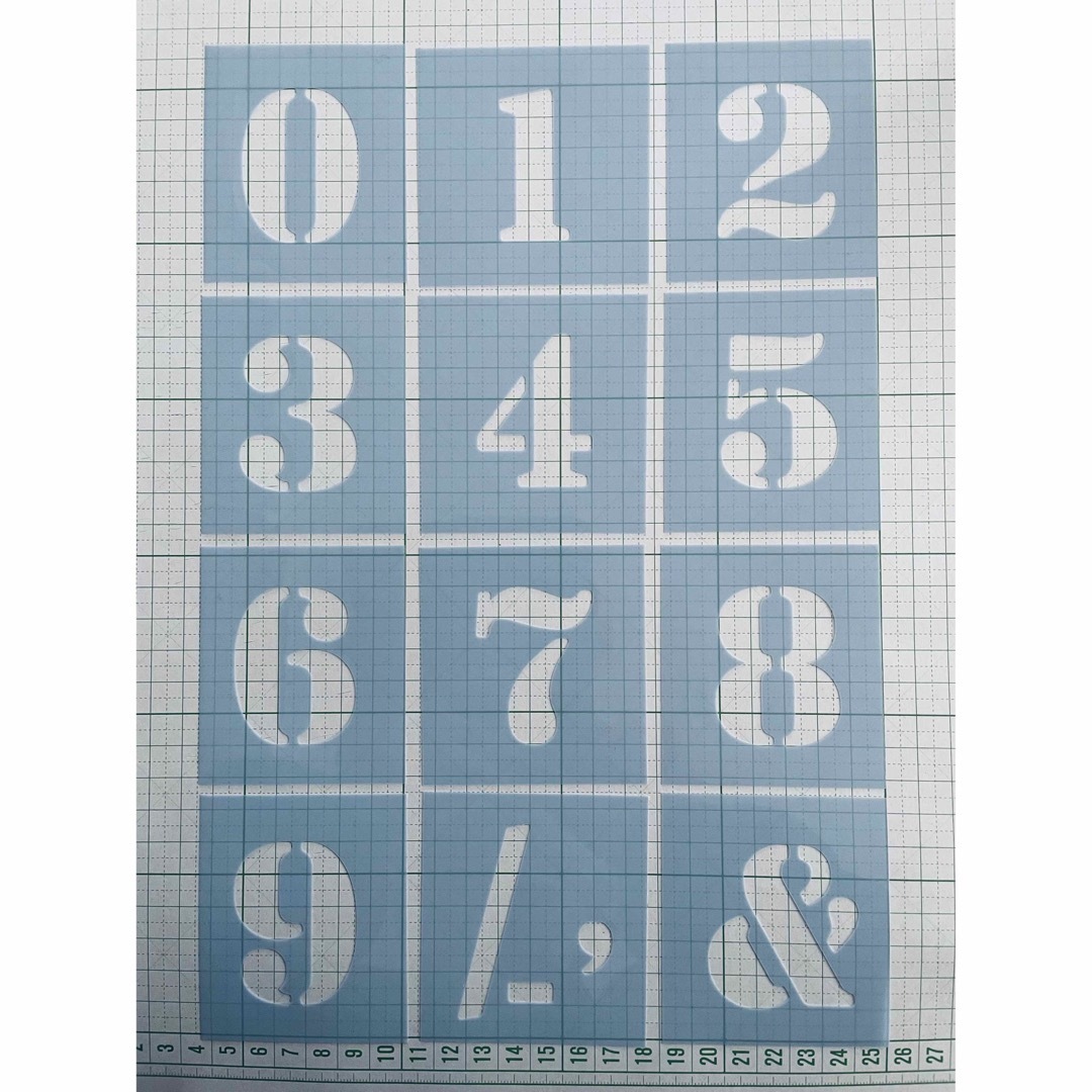 ステンシルシート　数字セット　No.1 ハンドメイドの素材/材料(型紙/パターン)の商品写真