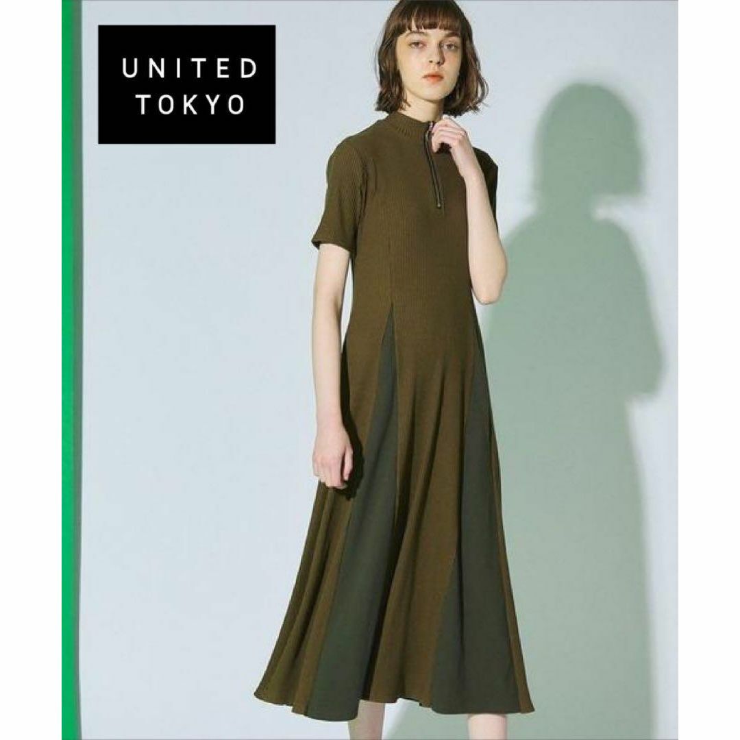 美品★UNITED TOKYO フロントジップワンピース 0719UNITEDTOKYOの美品