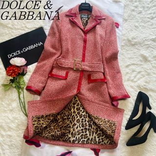 【良品】DOLCE \u0026 GABBANA ロングコート ピンク 42