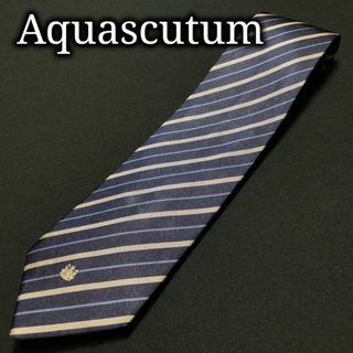 アクアスキュータム(AQUA SCUTUM)のアクアスキュータム ロゴレジメンタル ネイビー ネクタイ A106-R11(ネクタイ)