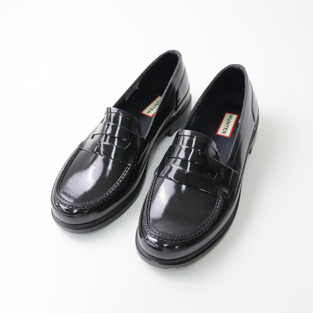 HUNTER ハンター PENNY LOAFER ラバー ペニーローファー UK6/ブラック 黒 スリッポン シューズ【2400013439275】
