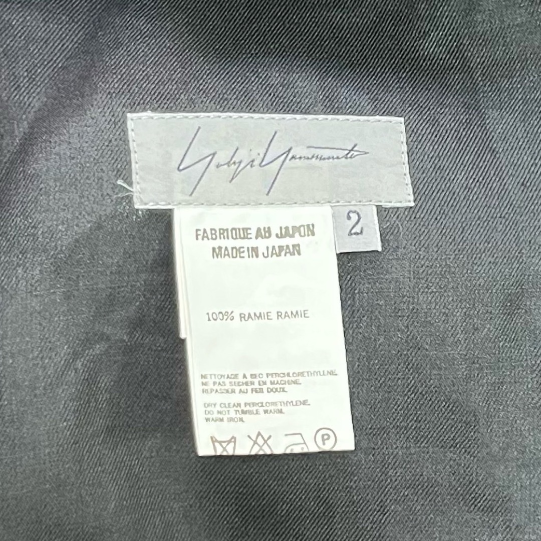 Yohji Yamamoto(ヨウジヤマモト)のヨウジヤマモト　ワイドパンツ　黒　サイズ2 M ワンタック　ダブル　リネン レディースのパンツ(カジュアルパンツ)の商品写真