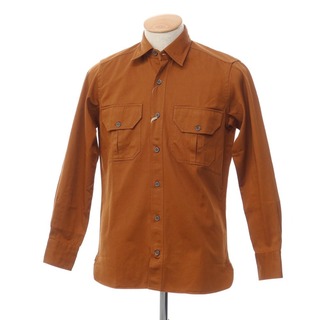 【新品】ジャンネット giannetto WASH DIVISION ツイルコットン ワークシャツ オレンジブラウン【サイズXS】【メンズ】(シャツ)