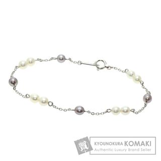 タサキ(TASAKI)のTASAKI 淡水パール 真珠 ステーション ブレスレット K18WG レディース(ブレスレット/バングル)