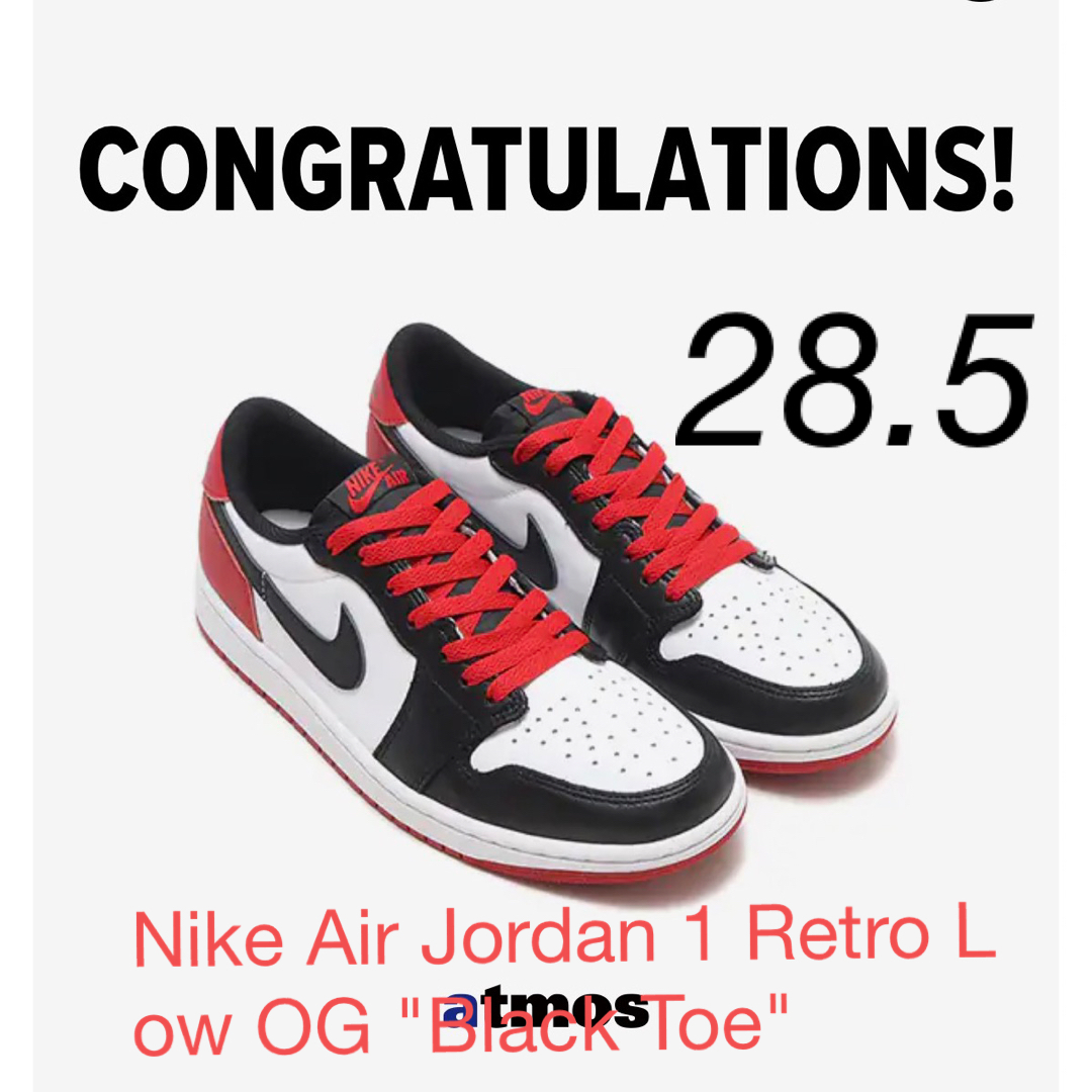 Nike AirJordan1Retro Low OG "Black Toe"靴/シューズ