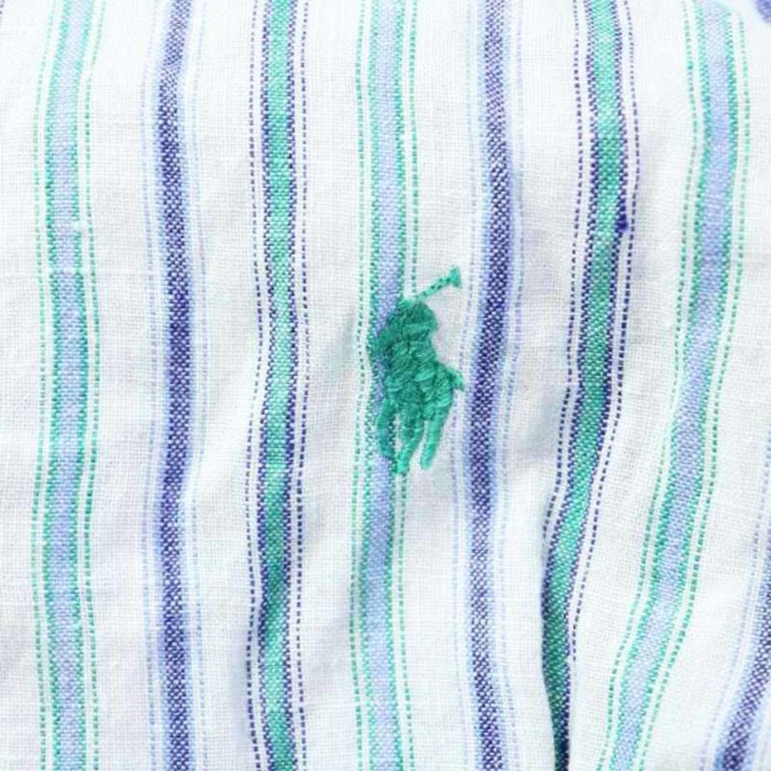 POLO RALPH LAUREN(ポロラルフローレン)のPOLO RALPH LAUREN カジュアルシャツ ストライプ S 白 青 メンズのトップス(シャツ)の商品写真