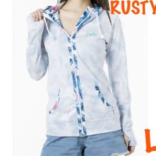 ラスティ(RUSTY)の定価:6,490円★ ラスティ レディース ラッシュガード  UVカット長袖L(水着)