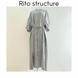 Rito structure リバーシブルロングシャツ　ホワイト　ワンピース(ロングワンピース/マキシワンピース)