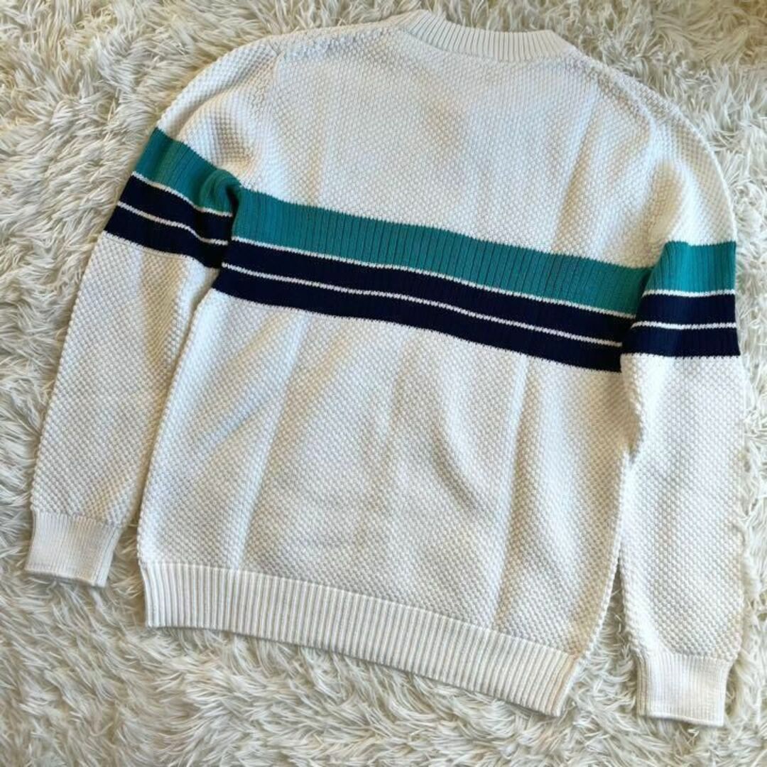 新品未使用タグ付 ラコステ LACOSTE ニットセーター ワニロゴ 白 M