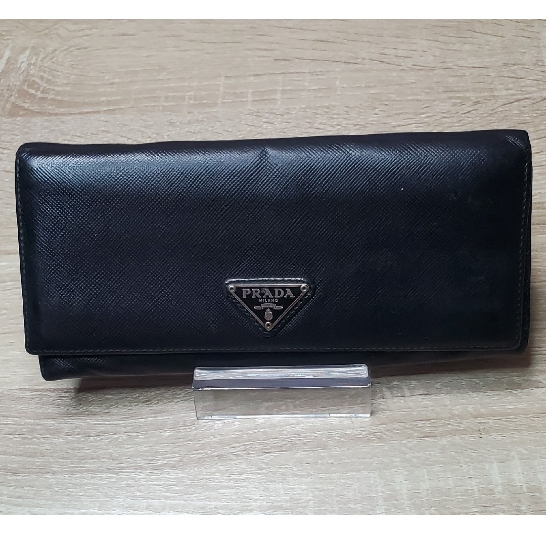 PRADA プラダ 長財布 サフィアーノレザー 三角ロゴ - 財布