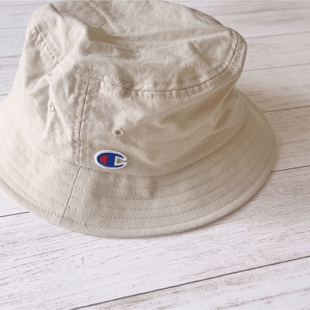 champion 新品 未使用 タグ付き ベージュ emmi エミ チャンピオンの通販 by ハンドメイド(ベビー、キッズ)もしています|ラクマ エミアトリエ チャンピオン バケットハット 帽子