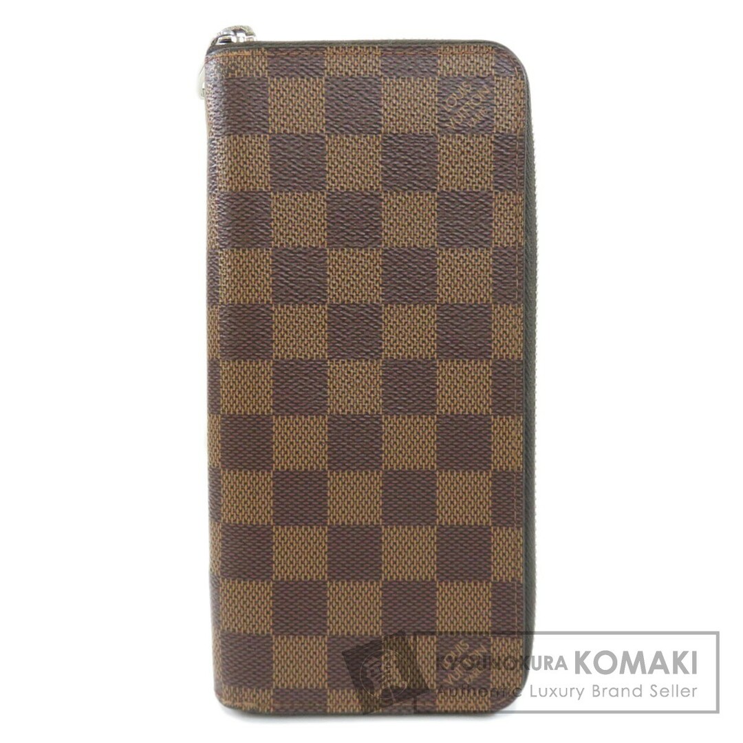 ダミエエベヌブラウン系LOUIS VUITTON N61207 ジッピー・ウォレット ヴェルティカル ダミエ エベヌ 長財布（小銭入れあり） ダミエキャンバス メンズ