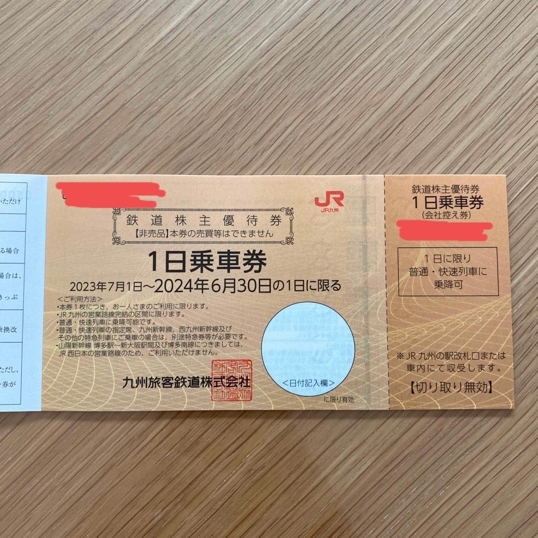九州旅客鉄道会社株主優待券　3枚のサムネイル