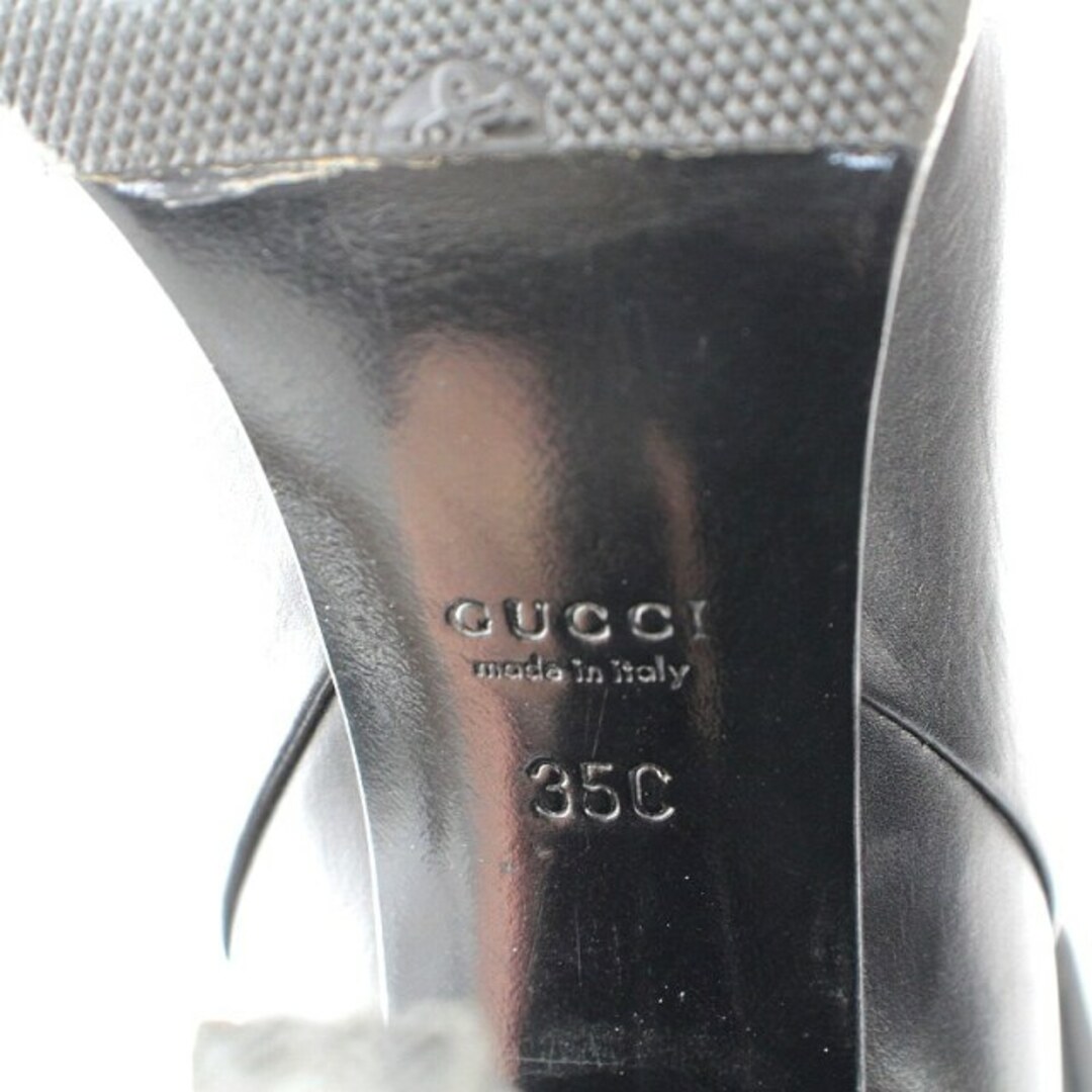 Gucci(グッチ)のグッチ GUCCI ロングブーツ レザー 35 22cm 黒  レディースの靴/シューズ(ブーツ)の商品写真