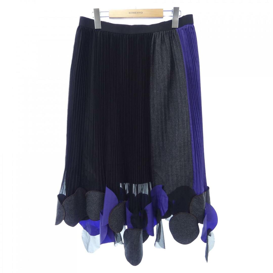 カラー 日本製 ロング 切り替えデザイン スカート 1 ネイビー系 kolor レディース   【230331】
