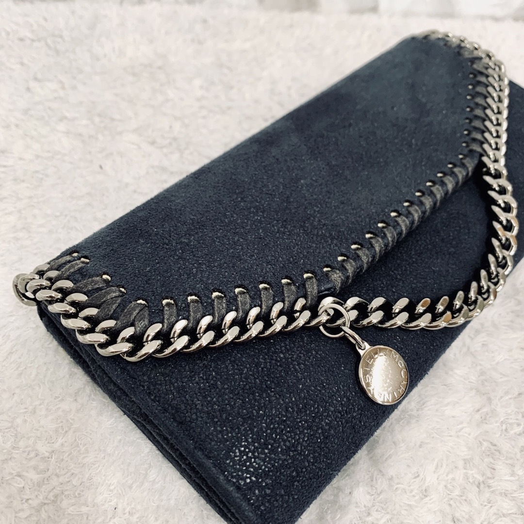 Aランク ステラマッカートニー 二つ折り長財布 ファラベラ 391835 ネイビー 財布 レディース Stella McCartney FALABELLA navy