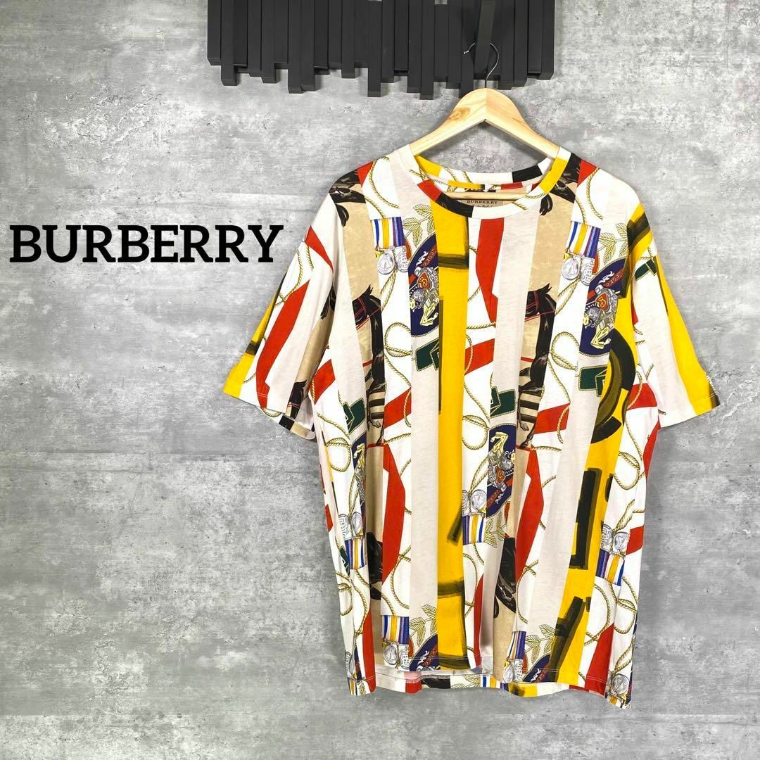 BURBERRY(バーバリー)の『BURBERRY』バーバリー (L) アーカイブスカーフプリント Tシャツ メンズのトップス(Tシャツ/カットソー(半袖/袖なし))の商品写真