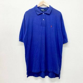 ラルフローレン(Ralph Lauren)のUS古着 ポロ ラルフローレン Polo by Ralph Lauren 鹿の子 ポロシャツ 半袖 無地 ワンポイント ポニー 刺繍 サイズ：メンズ L ブルー【中古】(ポロシャツ)