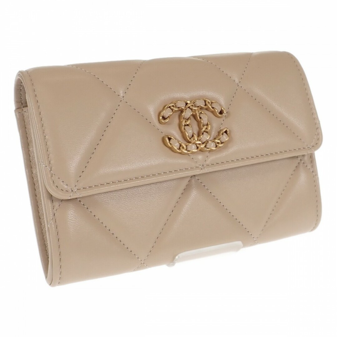 SAランク】CHANEL シャネル 19フラップウォレット マトラッセ 二つ折り