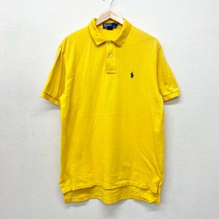 ラルフローレン(Ralph Lauren)のUS古着 ポロ ラルフローレン Polo by Ralph Lauren 鹿の子 ポロシャツ 半袖 無地 ワンポイント ポニー 刺繍 サイズ：メンズ M イエロー【中古】(ポロシャツ)