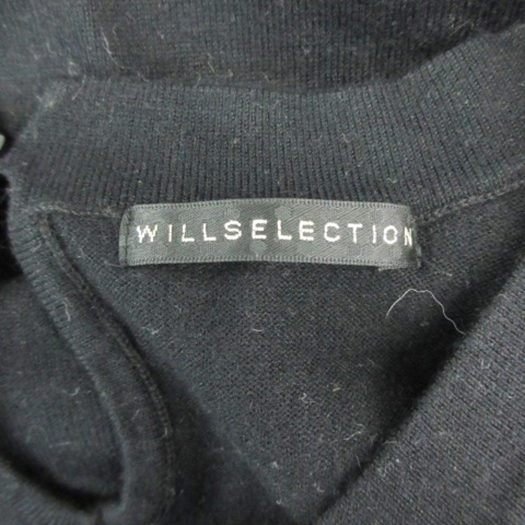 WILLSELECTION(ウィルセレクション)のウィルセレクション ニット カットソー 半袖 Uネック M ブラック 黒 レディースのトップス(ニット/セーター)の商品写真