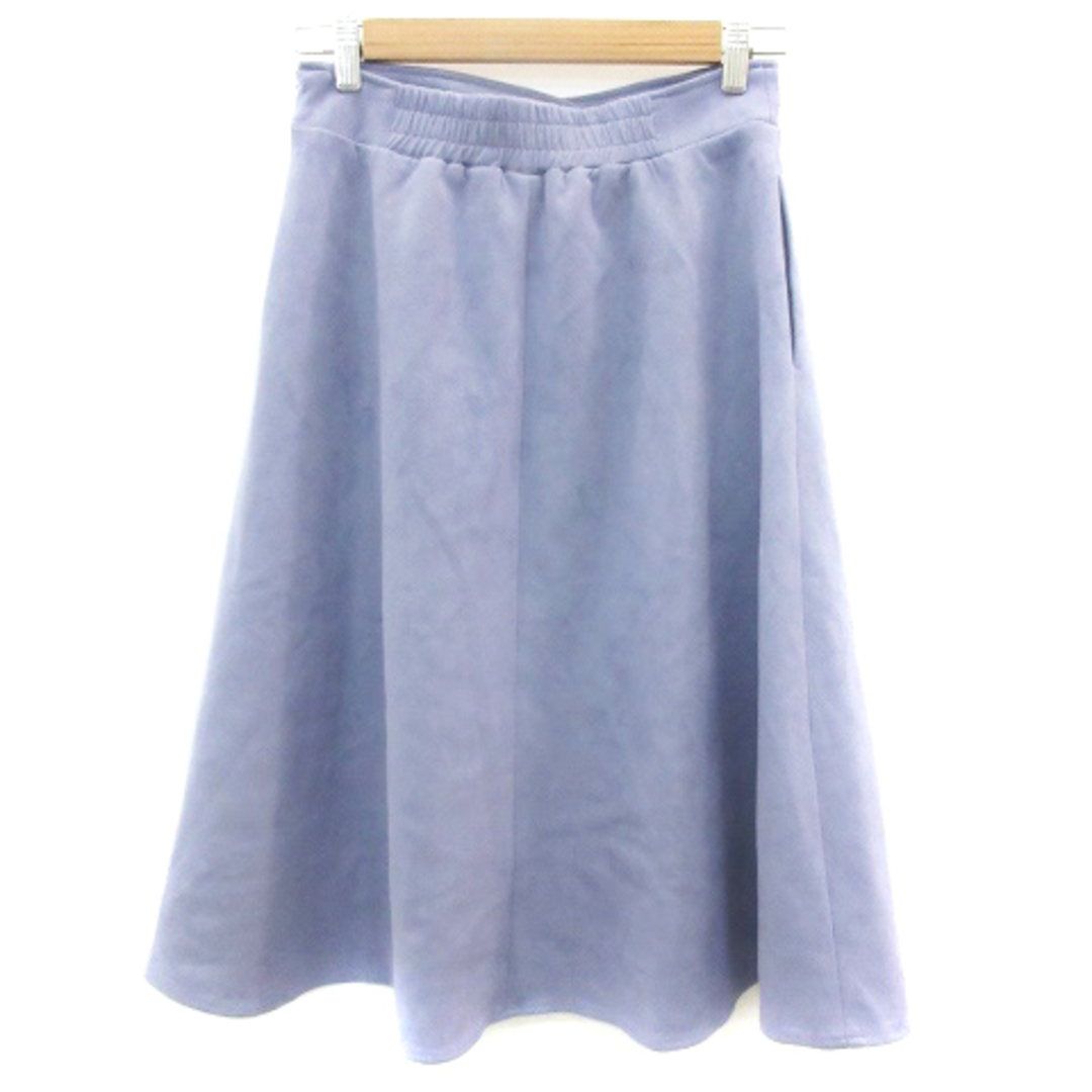 ViS(ヴィス)のビス ViS フレアスカート ロング丈 スエード調 L ライトパープル 薄紫 レディースのスカート(ひざ丈スカート)の商品写真