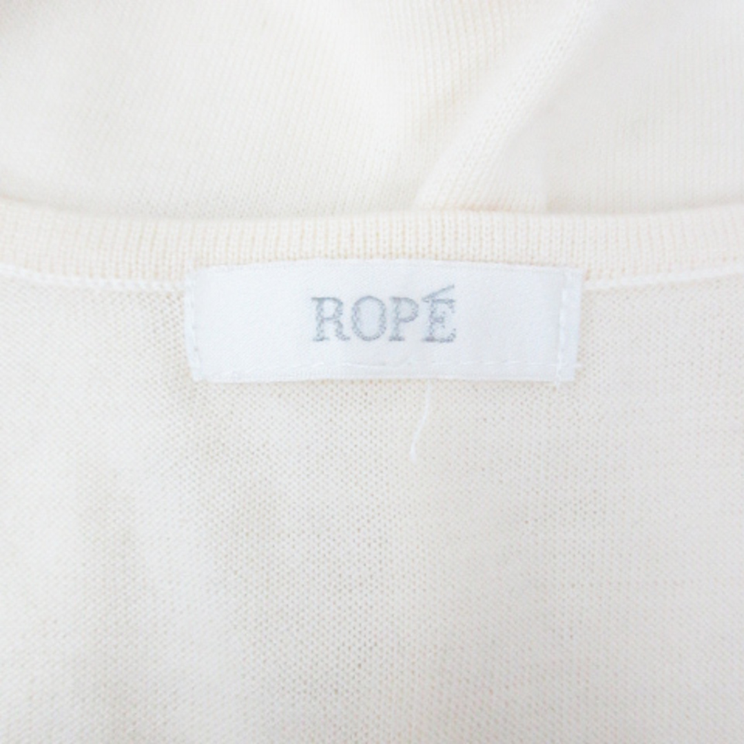 ROPE’(ロペ)のロペ ニット カットソー 半袖 Uネック ウール 透け感 無地 F アイボリー レディースのトップス(ニット/セーター)の商品写真